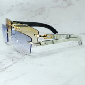 Marble Buffalo Horn Sunglasses