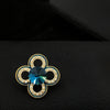 Lucky Blue Clover Collar Pin/Brooch