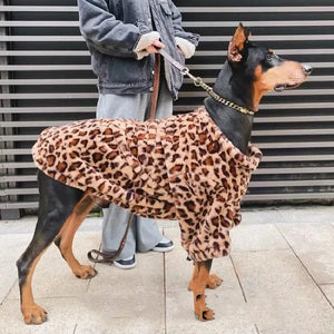 Pet Plush Leopard Dog Coat (M-6XL)