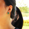 Green Flower Sterling Gemstone Earrings