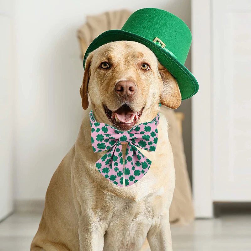 St Patrick Dog Collar with Bow