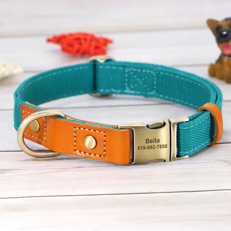 Custom ID Pet Collar + Leash Set