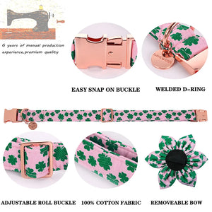 St Patrick Dog Collar with Bow