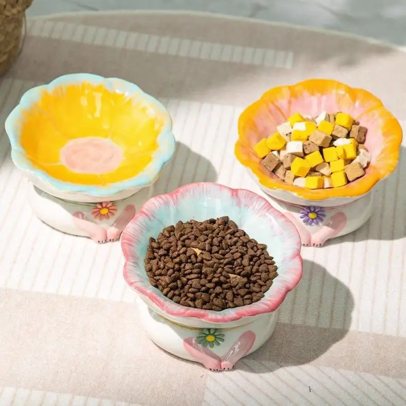 Cat High/Ceramic Food Water Bowls