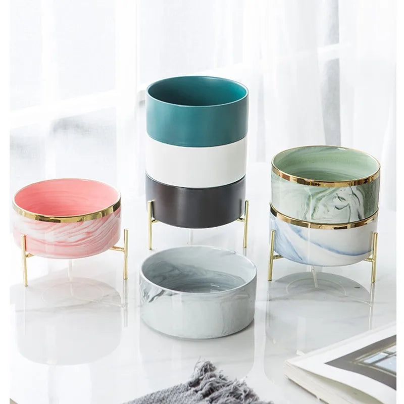 Marble Ceramic Pet Food Bowls