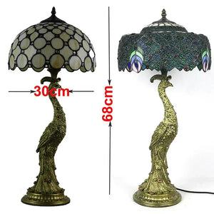 Tiffany Peacock Table Lamps