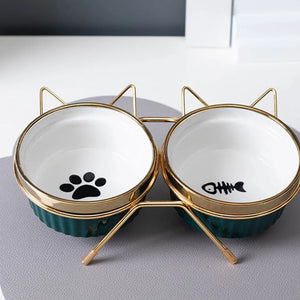 Pet Ceramic Raised Food Bowls