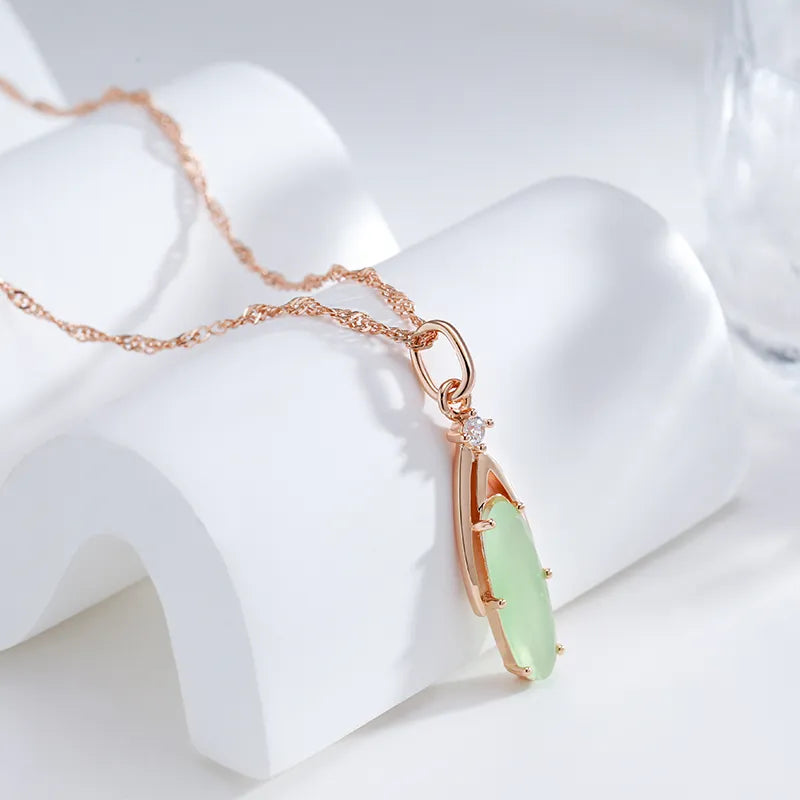 Mist Green - Oval Pendant Necklace